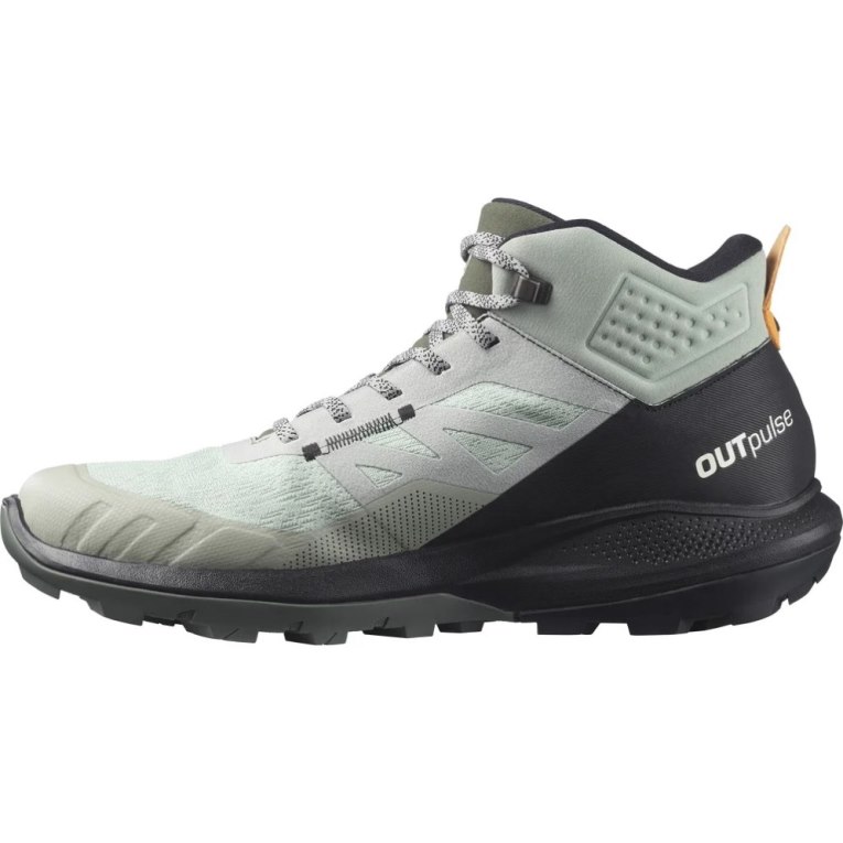 Botas Montaña Salomon Outpulse Mid GTX Hombre Verde Menta Negros | MX NFVE478